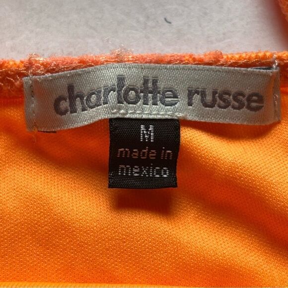 Charlotte Rusee Women's Halter Mini Dress Bright Orange Size Medium - Picture 7 of 8